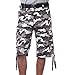 Pro Club Men's Cotton Twill Cargo Shorts with Belt, White (City Camo), 36"