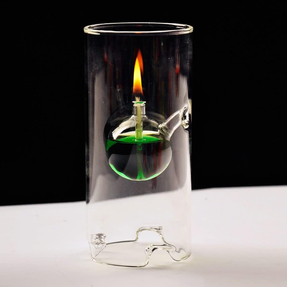 Liquid Transparent Glass Oil Lamp Oil Lamps for Indoor Use Modern Craft Kerosene Lamp Home Emergency Lighting Night Light Exquisite Workmanship Decorative Lights