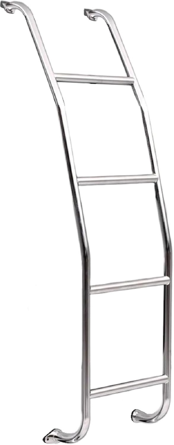 Surco 093F99 Stainless Steel 4-Step Van Ladder - Compatible with 1999-14 Ford E-Series Vans