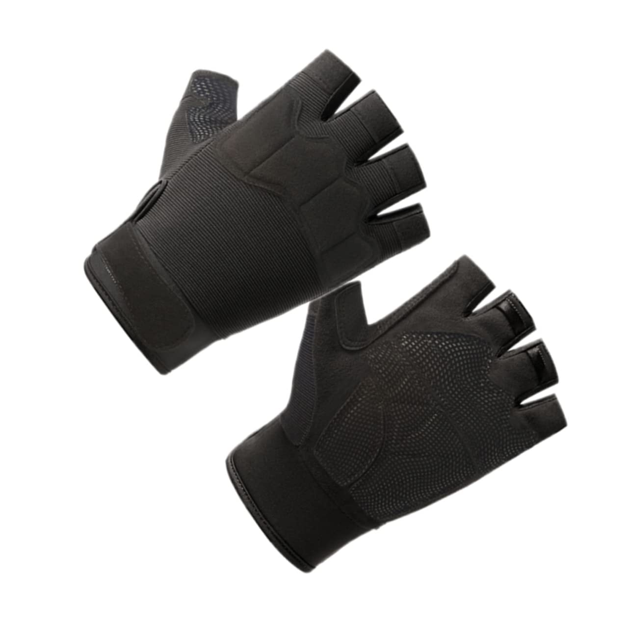 NOLITOY 1 Pair Nonskid Half Finger Sports Gloves for Men Breathable Cycling Fitness Gym Gloves with Shockproof Palm Pad Comfortable Design for Road Biking Black Style