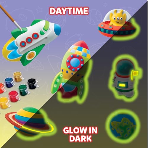 Image of Little Berry DIY Mould Painting Kit | Outer Space DIY Craft Kits | Craft Set to Make 6 Glow in The Dark Magnets | Art & Craft Kit for Girls & Boys | DIY Kit for Kids Gift