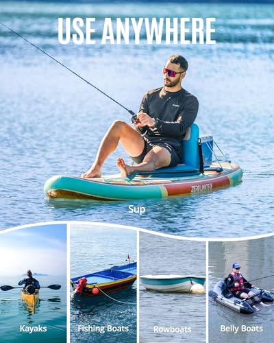 ZLX Sup Sitz 45x54x40cm,Paddle Board Sitz mit Rückenlehne,Tragbarer Kajak Sitz, Universeller Aufblasbarer sitz für stand up paddle,Outdoor Angeln,Kajak Camping,Ruderboot, Belly-Boat