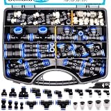 Bemaka 53Pcs Quick Connect Air Hose Fittings Kit, Push To Connect Fitting 1/8' 1/4' 3/8' 1/2' Air Line Quick...