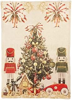 BLANC MARICLO' Canovaccio strofinaccio natalizio CHRISTMAS CAROL cotone 50x70 cm