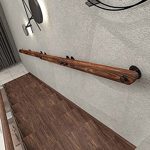 Rampe d'escalier bois 30-600 cm rampe de sécurité et support mural - 5