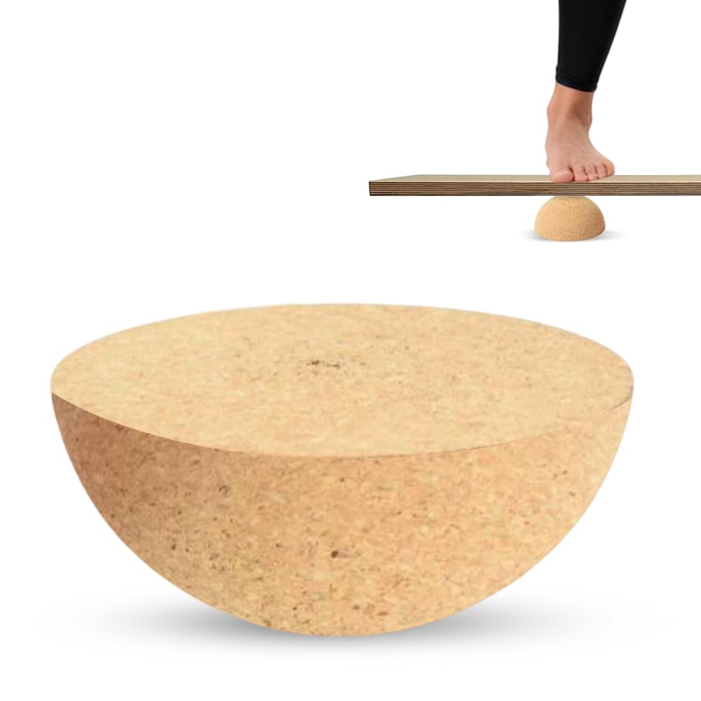 Balance Board Halbkugel Kork Halbkugel Balance Board 15cm Durchmesser 7cm Höhe, Gleichgewichtstrainer, Fitness Balanceboard Erwachsene & Kinder für Reha-Geräte Fitness Yoga Pilates Hilfsmittel