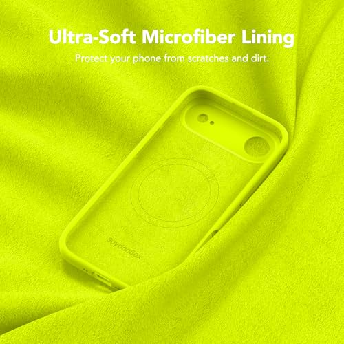 Image of Magnetic for iPhone Air Case, Compatible with MagSafe, [Full Camera Protection][Screen Protector] Silicone Shockproof Protective Phone Case for iPhone 17 Air 6.5 inch, Fluorescent Green