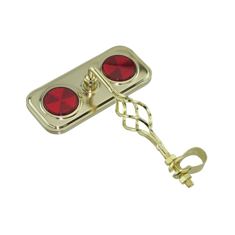 Fenix Cycles Cage Rectangle Bike Mirror Gold, Red Reflectors