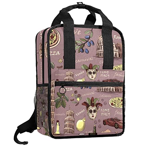 Sac à dos pour garçons avec bretelles réglables motif cœur multicolore taille unique