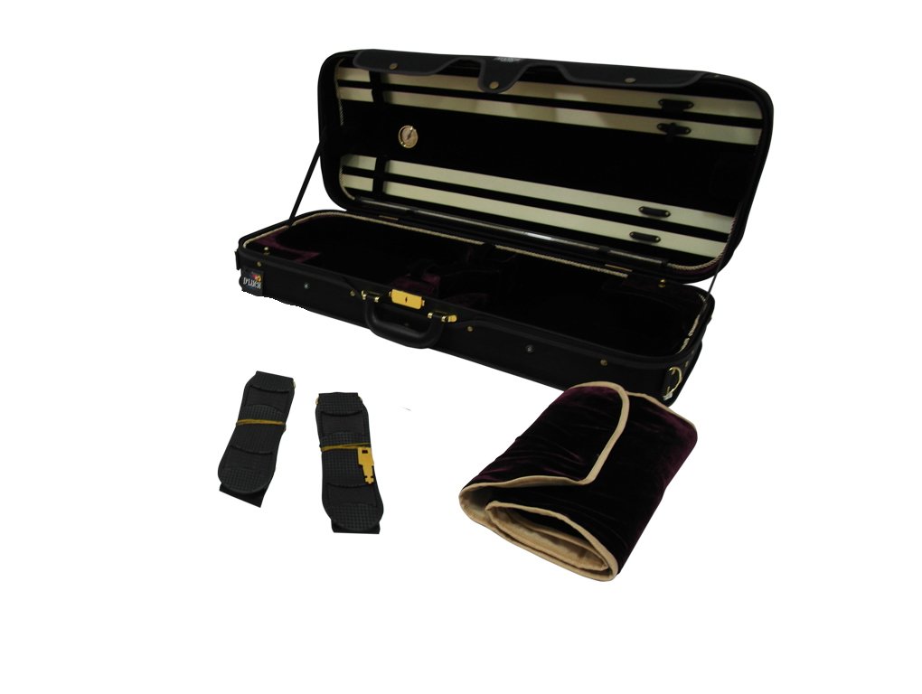 D'Luca CP04M-BKBU Double Violin Case Black-Burgundy
