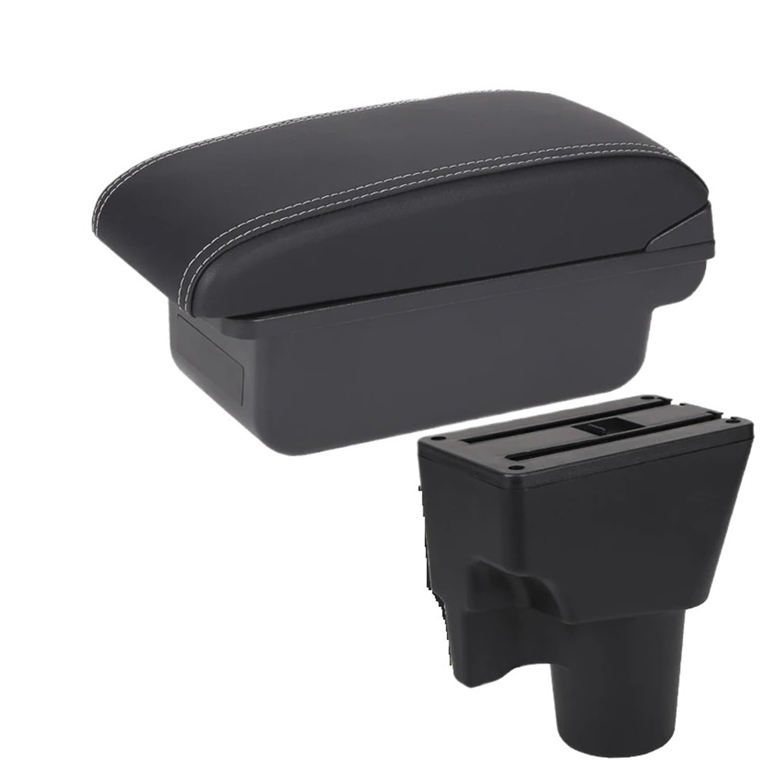 UMDJJU For Kia For Picanto For 3X-Line 2012-2022 Car Armrest Interior Details Parts Accessories Storage Box Car Centre Console Armrest Box(C3 Black white NoUSB)