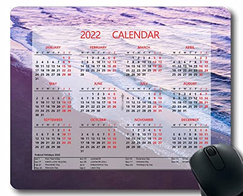2022 Mouse pad Calendar with Holiday,Man Silhouette Alone Office Mouse Pad