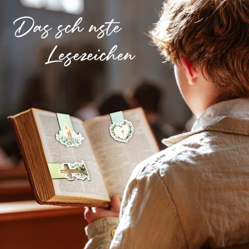 Christliche Magnetische Lesezeichen – 9er Set, Kleine Geschenk zur Erstkommunion, Kommunion, Konfirmation, Firmung, Taufe & Ostern, für Mädchen & Jungen, als Mitgebsel oder Gastgeschenk