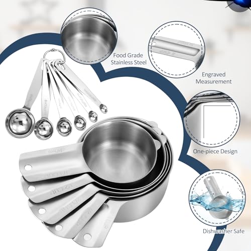 Set de 13 tazas y cucharas medidoras de acero inoxidable miniatura 5