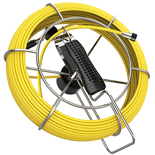 PRANITE Replacement Cable for Sewer Camera, 100FT/30M Pipe Camera Cable Waterproof, Semi-Rigid Materials, Compatible with Anysun, HBUDS, Models 7D1, 7D3A, 9D3A