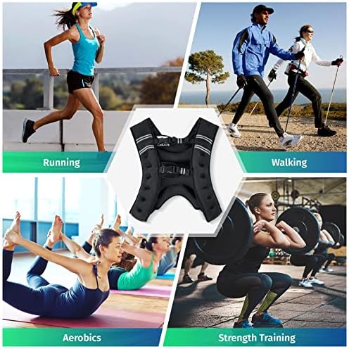 ZELUS Weighted Vest for Strength Training, 11kg/14kg Adjustable Exercise Equipment for Home Gym, Iron Sand Weight Vest with Armband Holder for Men Women Fitness Workout Cardio