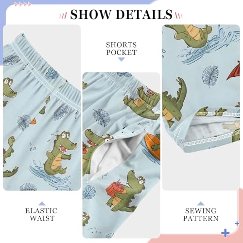 Green Crocodile Pattern Pajama Pants Elastic Waist Lounge Pajama Bottoms Long Pj Pants with pockets4