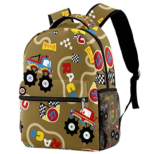 Sac à dos de voyage Monster Truck robuste avec filet à bouteille latéral
