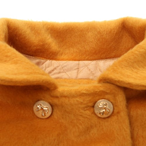 Richie House Little Girls' Double-Breasted Overcoat With Protective Hand Cover Rh1193-5/6 Orange #TOP4
