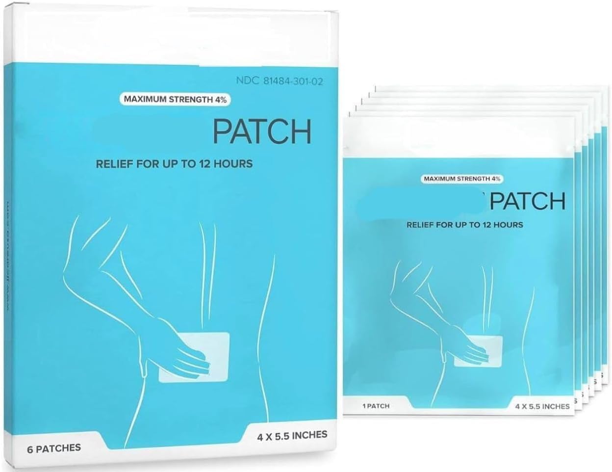 Topical Heat Patches – Pack of 6, Large Size, External Use, Contains Lidocaine 4%