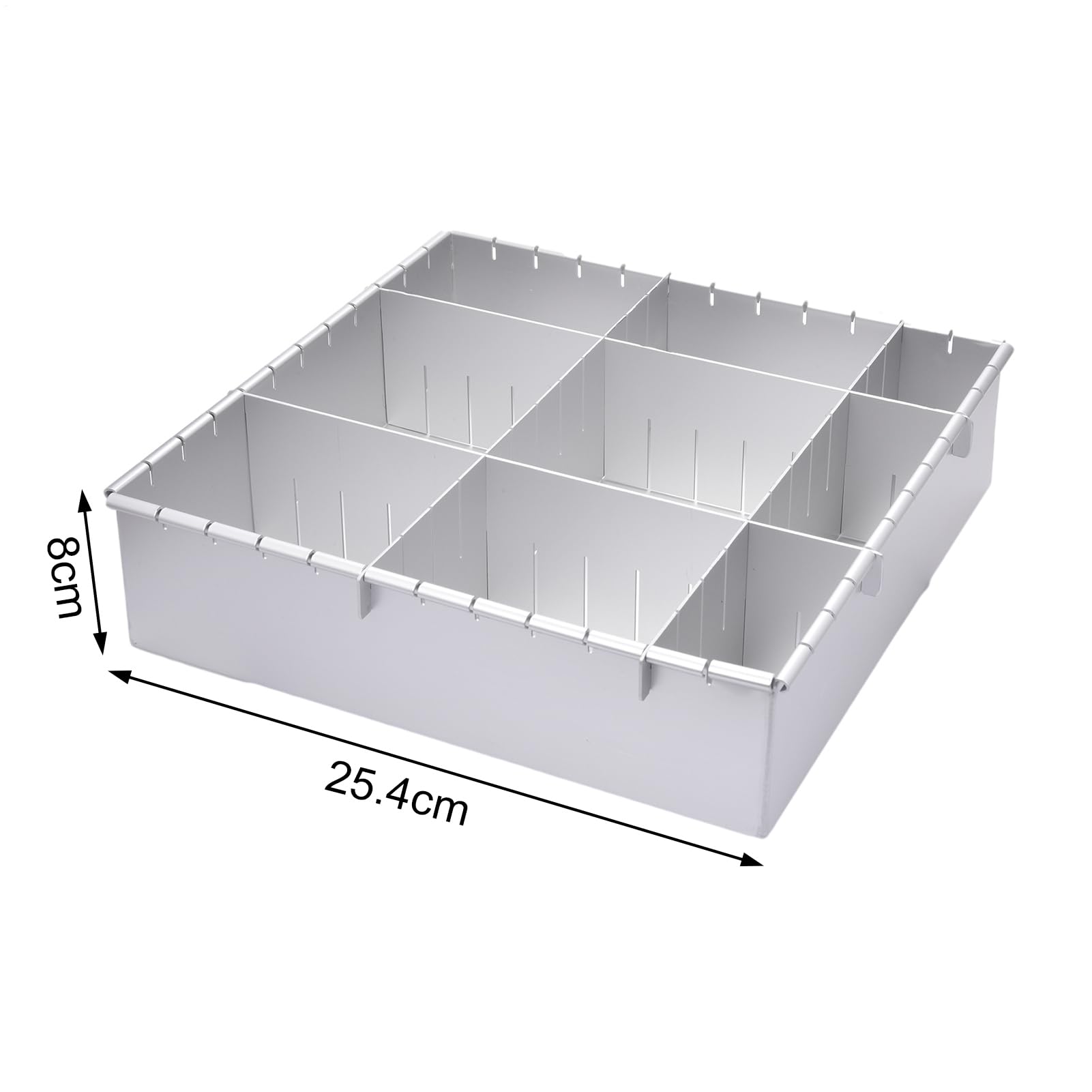 Stampo per torte regolabile, stampo quadrato da 3,5 a 30,5 cm, strumento | di cottura multifunzione, per torte, per cottura, pasticceria, dessert, cheesecake e preparazione di torte fatte in casa (25,