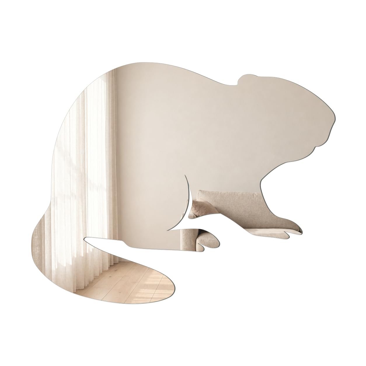 NISIN Miroir Castor - Décoration Murale Originale - 31 cm x 39 cm