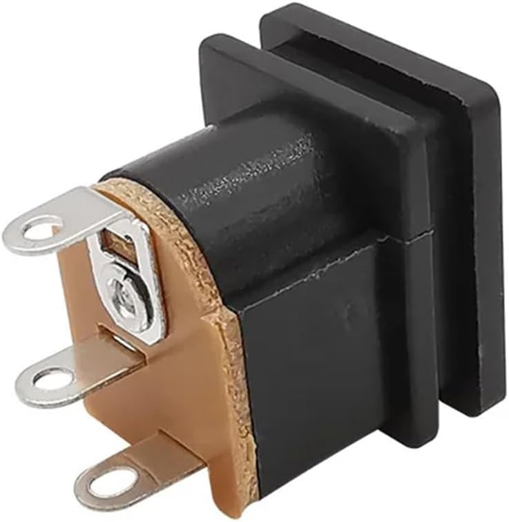 20Pcs DC-015 5.5mm x 2.1mm DC Power Supply Female Jack Connector Square Panel Mounting Socket DC015 DC 5.5-2.1