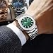 Imagen de RORIOS Relojes Minimalista para Hombre Reloj de Pulsera Analógico Cuarzo Reloj Elegante Negocios Reloj Calendario Luminoso Reloj Acero Inoxidable Verde