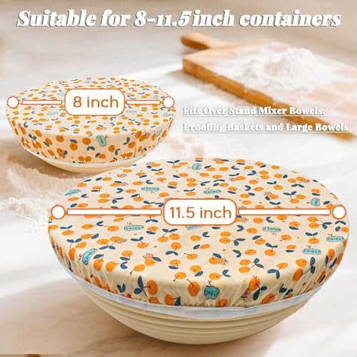 OHIYO Beeswax Bread Bags for Homemade & Reusable Bowl Cover for Proofing, Elastic Sourdough Bowl Cover image 4