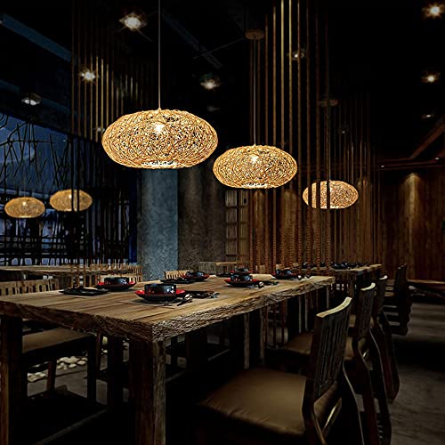 Lustre en bambou rustique pour restaurant et salle à manger chaleureuse - 3