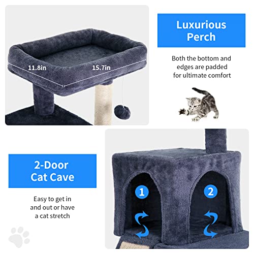 Árbol para gatos BestPet con múltiples niveles y rascador miniatura 4