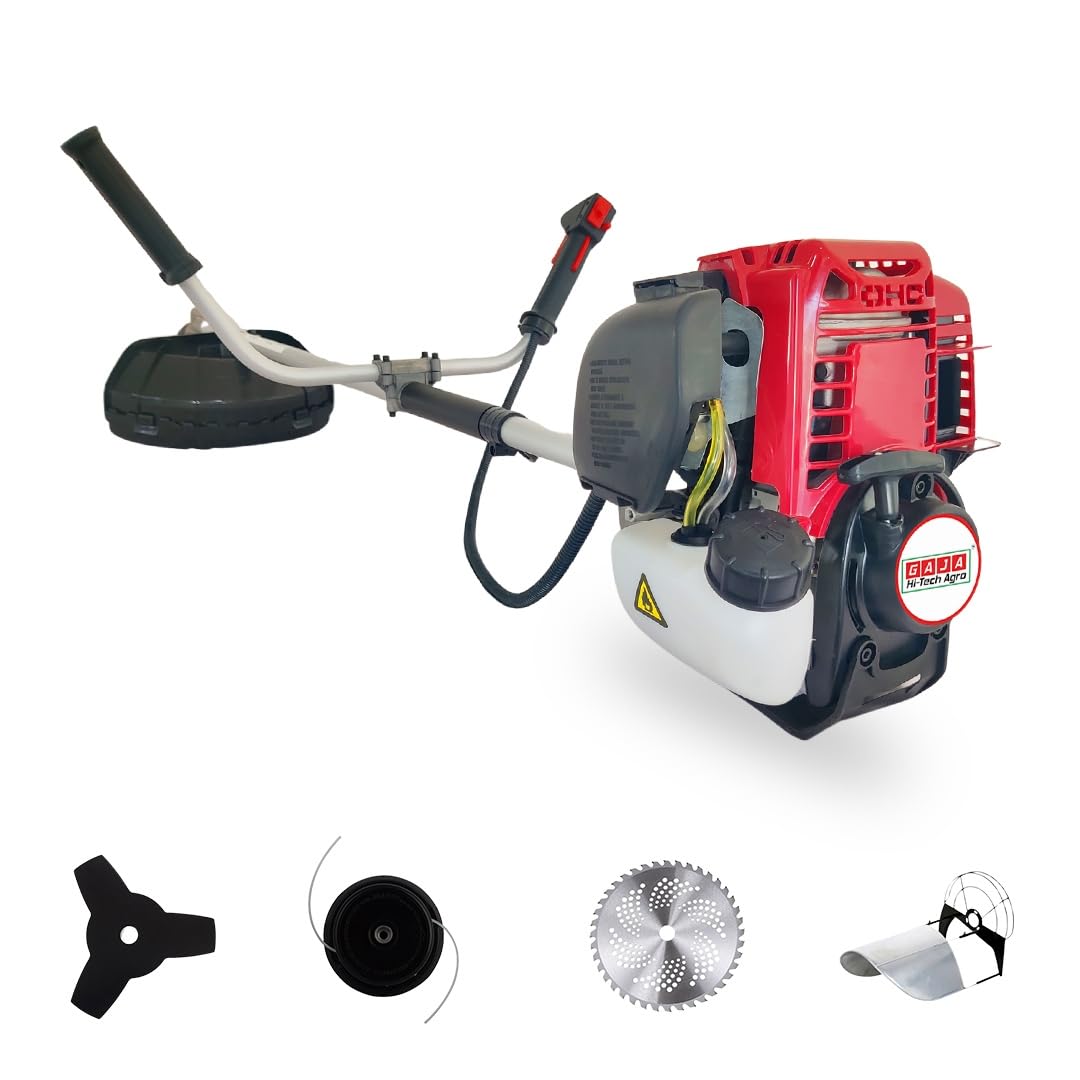 Gaja Brush Cutter | 4-Stroke Grass Cutter Machine | Lawn Brush Cutter Machine | Sidepack Grass Cutter | Equipped with Heavy-Duty 80 Teeth, 3 Teeth Blades, Tap & Go | Gardening Tools. (B0D17YQTKV) Amazon Price History, Amazon Price Tracker