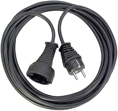 Brennenstuhl Cable alargador de Goma de Calidad de 10 m (IP44, Cable para Exteriores) Negro