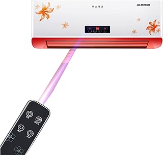 Grzejnik ścienny 2500 W, elektryczny grzejnik wewnętrzny montowany na drzwiach, z pilotem zdalnego sterowania, podwójne zastosowanie do salonu i kąpieli, odpowiedni do dużej powierzchni 30 metrów kwadratowych (rozmiar 65 x 13 x 22 cm, kolor: biały pomarańczowy)