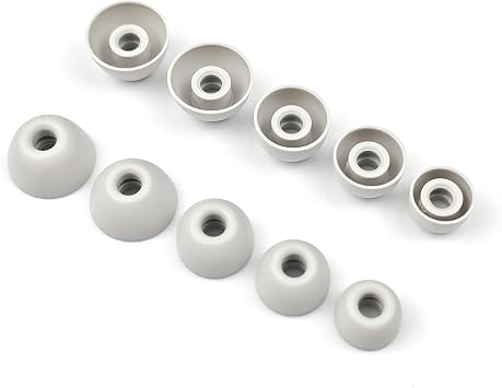 Silicone Earbud Tips for Beats Powerbeats Pro 2 [5 Pairs] XS to XL Eartips Replacement Set for Wireless Earphones Grey