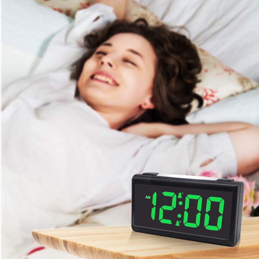 SOSECCE Digital Dual Alarm Clock with Night Light, 12/24 Hour, USB Charging Port, Snooze, Dimmer and Battery Backup for Bedrooms