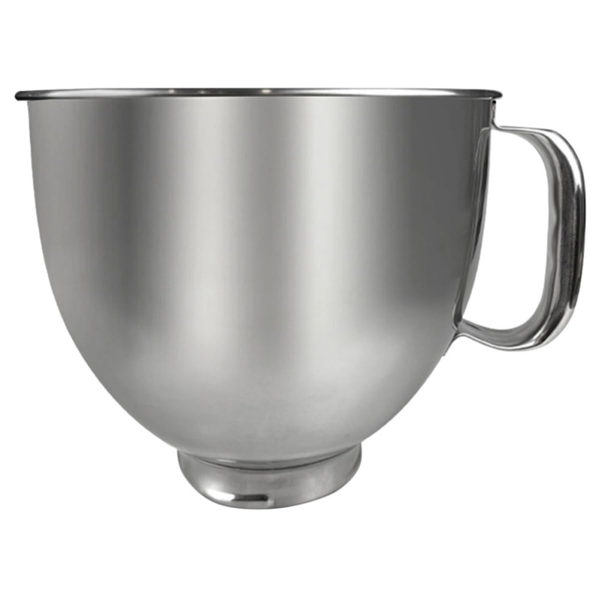 SHINEOFI Edelstahl Rührschüssel 5l Silber Flacher Boden mit Griff Kompatibel mit Standmixern zum Einfachen Mischen und Ausgießen