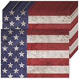 Whaline 50Pcs Patriotic Paper Placemats Retro Vintage Independence Day Disposable Place Mats 4th of July Memorial Day Rectangle American Flag Paper Table Mats for Home Kitchen Holiday Table Top Decor