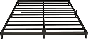3 Inch Bed Frame Queen Size Low Profile Metal Platform Support No Box Spring Needed