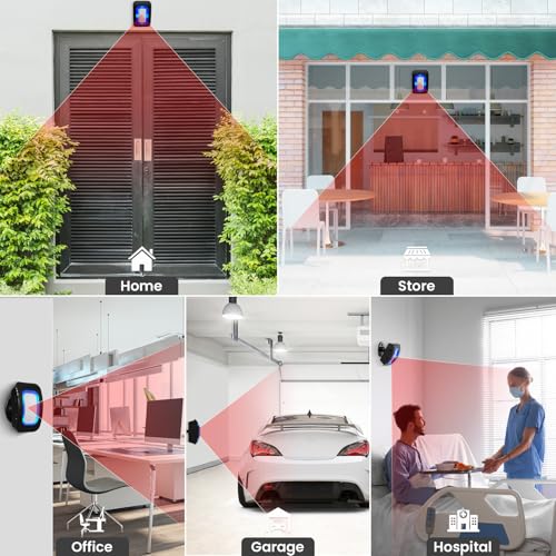 image for COTINSE Wireless Motion Sensor LED Light - Motion Detector Alarm Chime