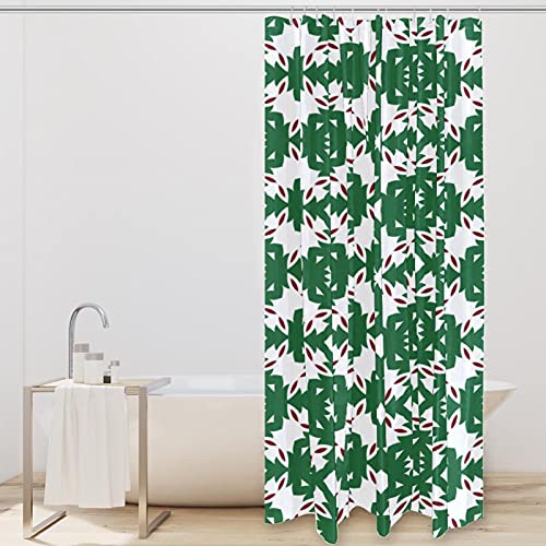 Rideau de douche géométrique vert boho 152x183cm pour baignoire - 3