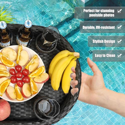 Floating Tray for Pool，Floating Pool Tray, Floating Tray - Floating Pool Table, Ideal for Food & Drinks - Floating Table for Pool - Essential Floating Food Tray for Pool Activities(Oval Small) by SERABETTO - Used condition - Image 4
