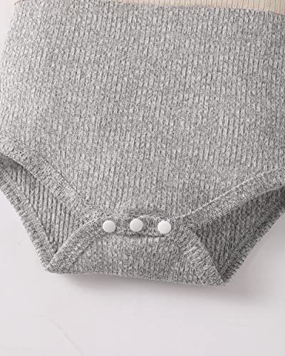 Renotemy Baby Clothes Boy Summer Outfits Infant Gifts Cotton Coming Home Outfits Short Sleeve Romper Grey Pants Clothing Sets Baby Boy Clothes 3-6 Months #TOP4