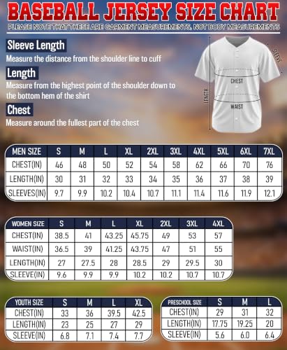 Custom Baseball Jersey for Men Women Boys Girls Youth Kids, Custom Jersey Baseball Printed Team Name Number Logo miniatura 7