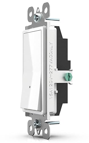 Miniatura 3 de SOZULAMP- Interruptor de luz iluminado con luz nocturna, sin cable neutro, interruptor basculante decorativo de un solo polo, luz guía LED