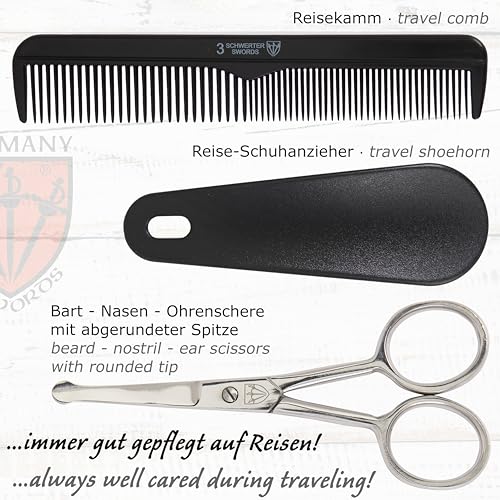 3 Swords Germany - brand quality 10 piece manicure pedicure grooming kit set for professional finger & toe nail care tweezers file clipper fashion leather case in gift box, Made by 3 Swords (01610) - Image 5