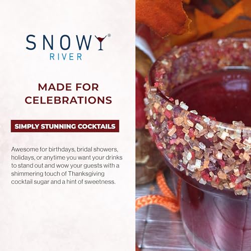 Snowy River Thanksgiving, Cocktail & Margarita Sugar Rimmer - Vibrant Naturally Colored Sugar for Cocktail Rimming, Baking & Decorating, Medium Crystal - 16oz - Thumbnail 6