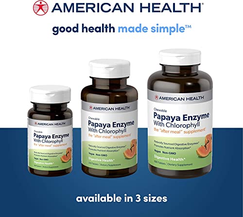 image for American Health Papaya Enzyme with Chlorophyll Chewable Tablets - 600 