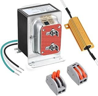 16V 30VA Doorbell Transformer with 50W 25 Ohm Resistor and 2 Wire Connectors, 16-24V UL Registered Hardwired Power Adapter Compatible with Ring Blink Eufy XTU Video Doorbell