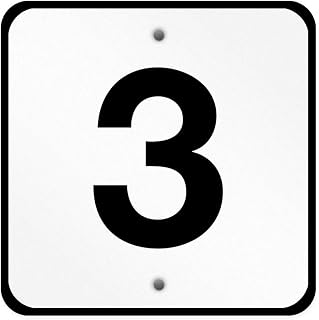 Aluminum Square Metal Sign Multiple Sizes 3 Locator Numerals Hospitality Hotels Motels A Black Healthcare Wayfinding with Border Weatherproof Street 18x18Inches
